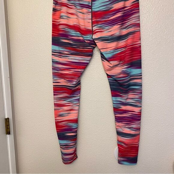 Zella Womens Stretch hi rise full length Leggings colorful rainbow sunset -L - Picture 3 of 10